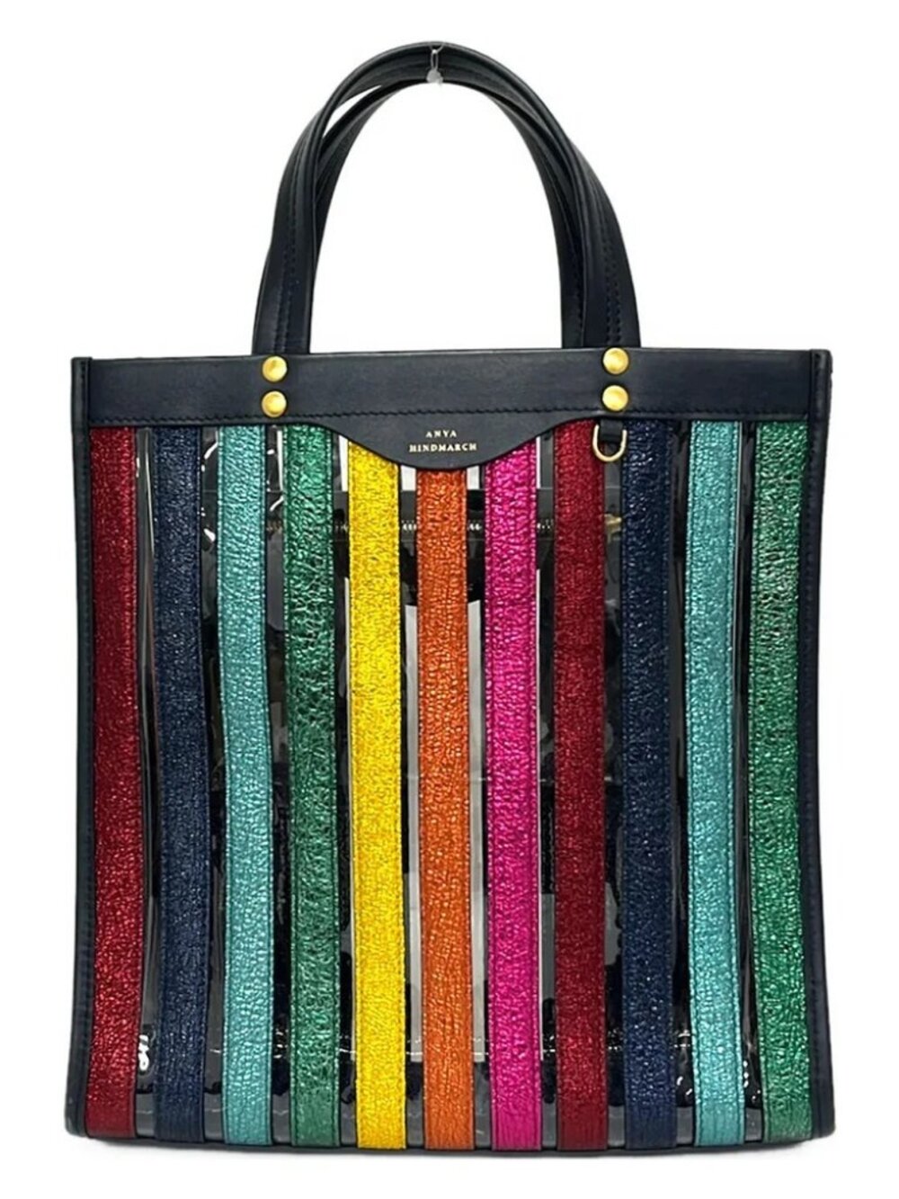 Anya Hindmarch Clear Multi PVC Leather Tote Bag